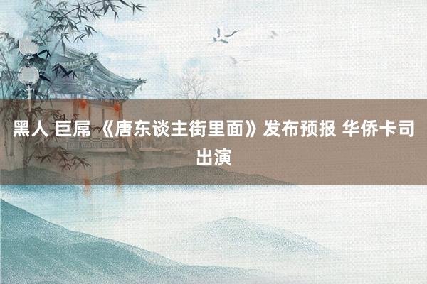 黑人 巨屌 《唐东谈主街里面》发布预报 华侨卡司出演