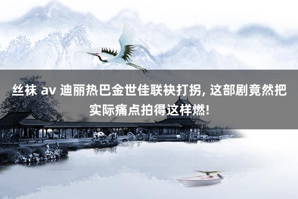 丝袜 av 迪丽热巴金世佳联袂打拐, 这部剧竟然把实际痛点拍